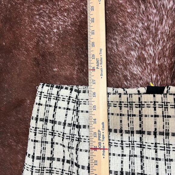 Laundry by Shelli Segal Textured Tweed Mini Skirt Black White XL - Picture 3 of 11